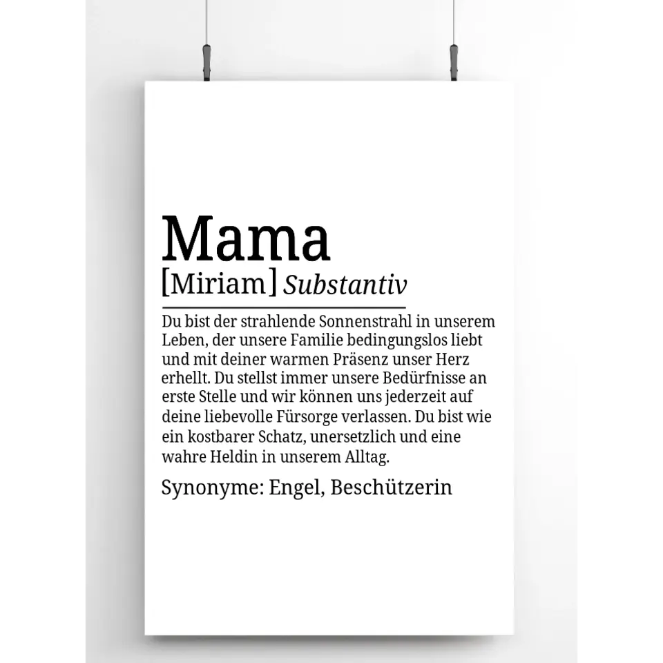 Definition Poster Mama - für die Familie