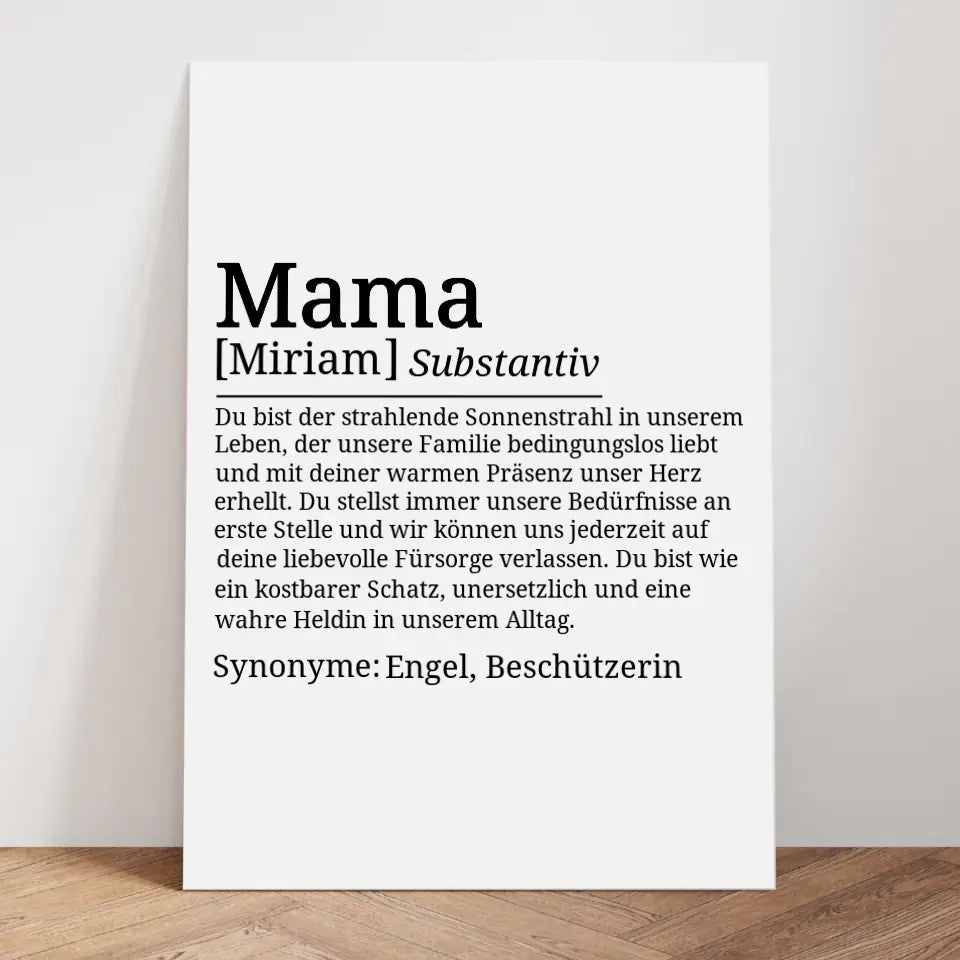 Definition Poster Mama - für die Familie