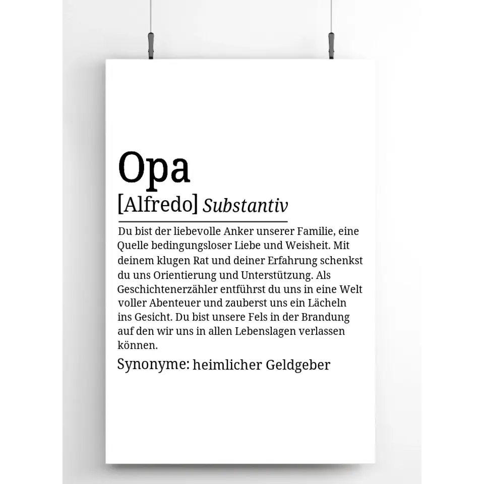 Definition Poster Opa - für die Familie