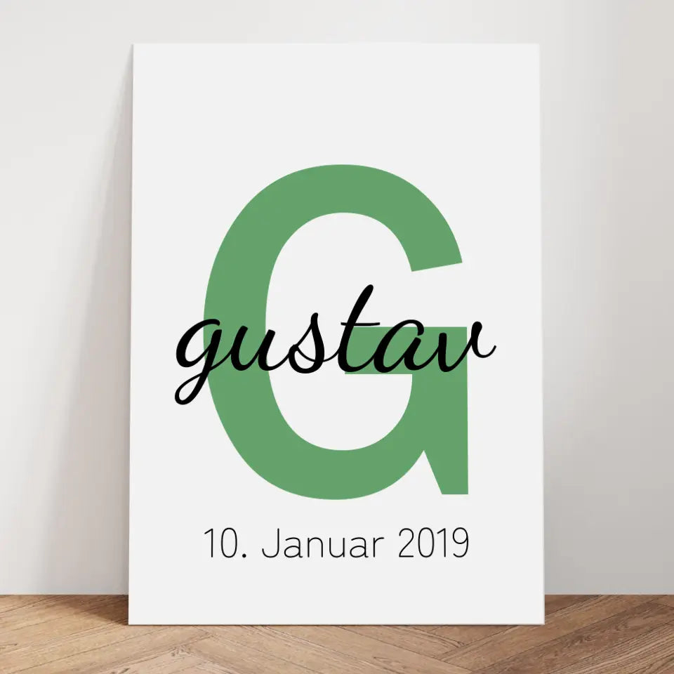 Buchstabe und Name Poster - für die Geburt
