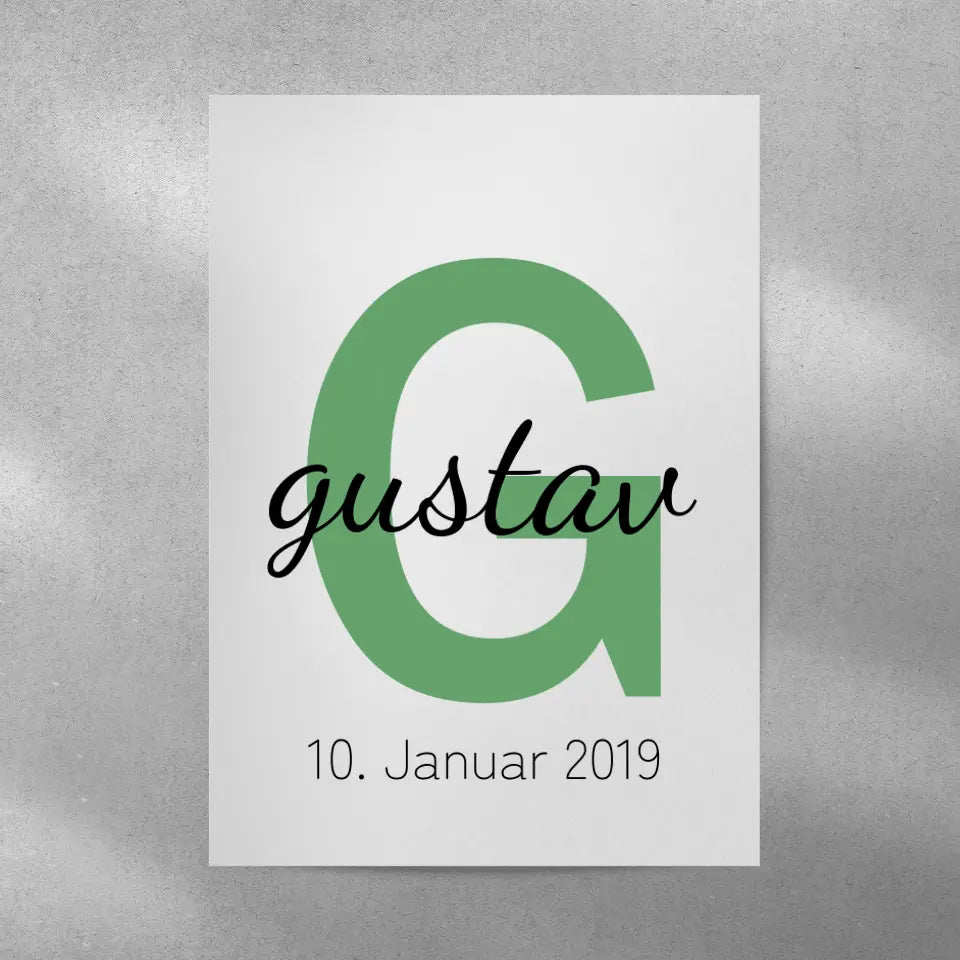 Buchstabe und Name Poster - für die Geburt