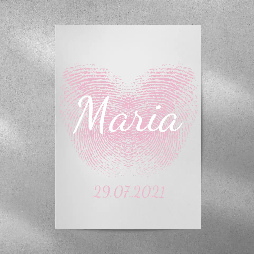 Herz Poster - für die Geburt