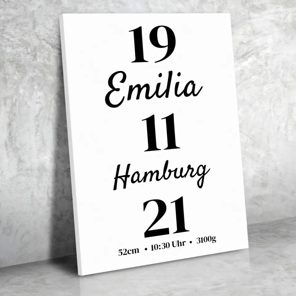 Moderne Leinwand - für die Geburt