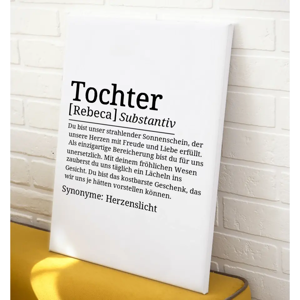 Definition Leinwand Tochter - für die Familie