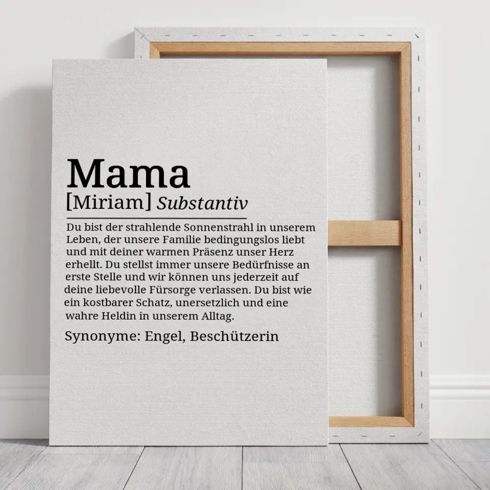 Definition Leinwand Mama - für die Familie