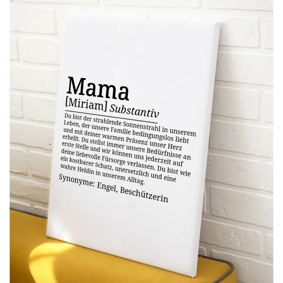 Definition Leinwand Mama - für die Familie