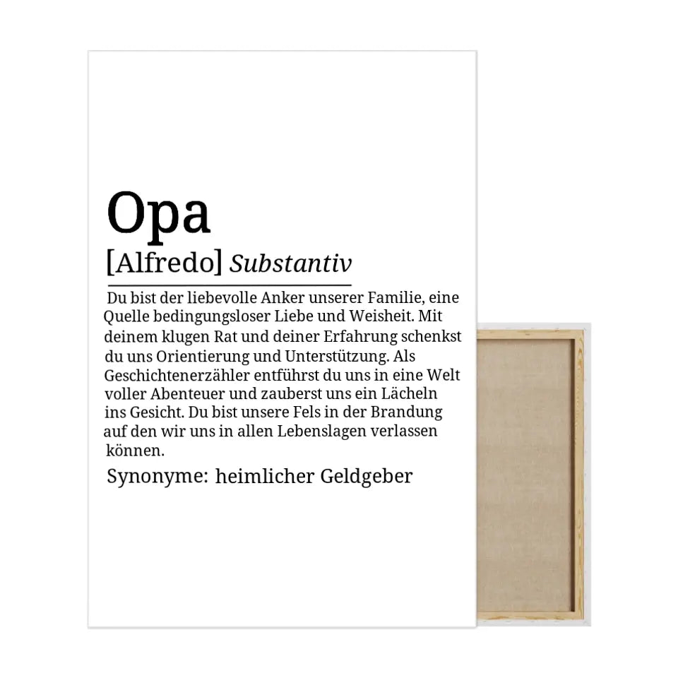 Definition Leinwand Opa - für die Familie