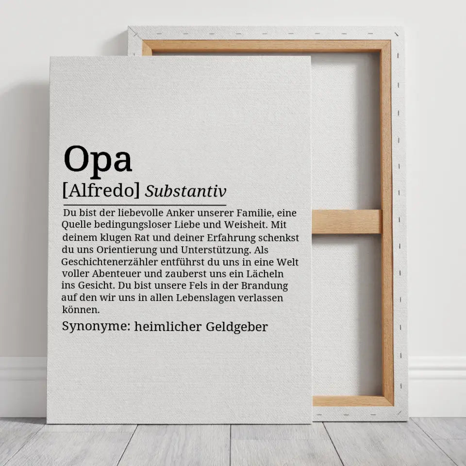 Definition Leinwand Opa - für die Familie