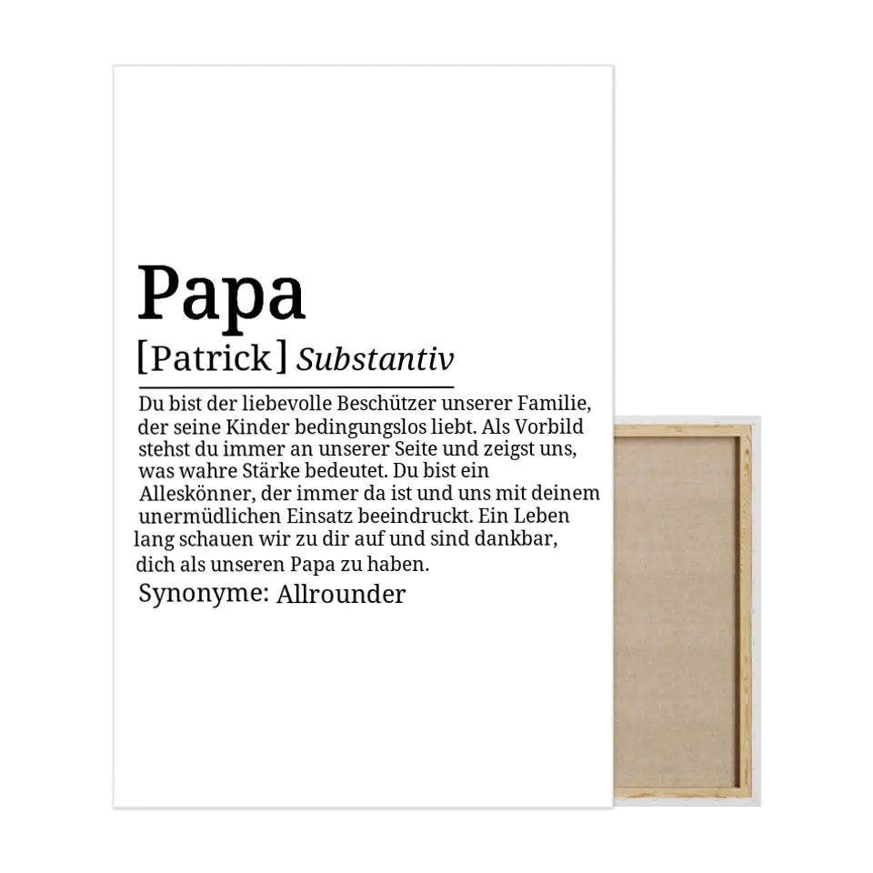 Definition Leinwand Papa - für die Familie
