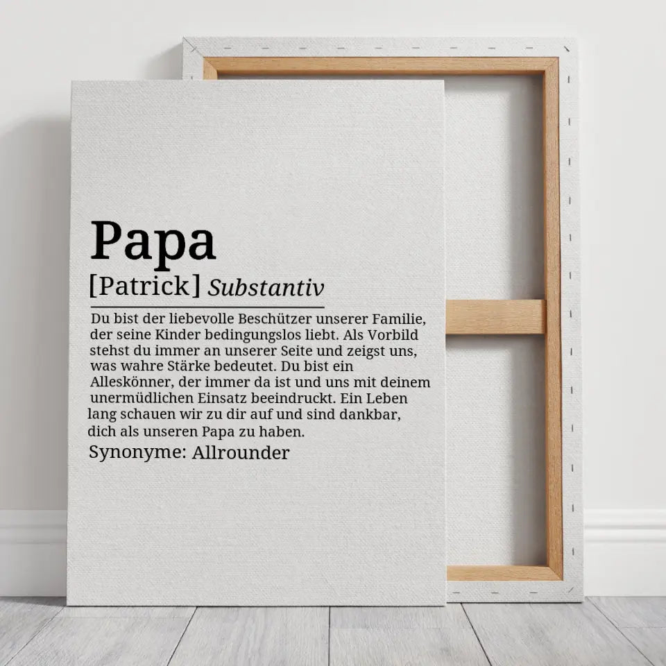 Definition Leinwand Papa - für die Familie