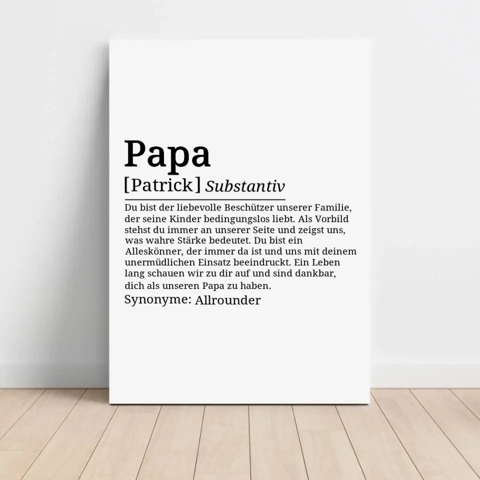 Definition Leinwand Papa - für die Familie
