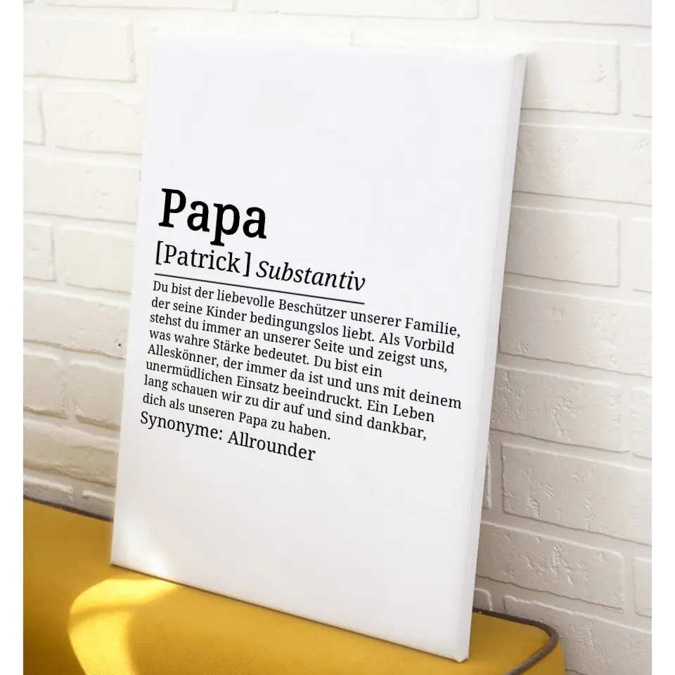 Definition Leinwand Papa - für die Familie