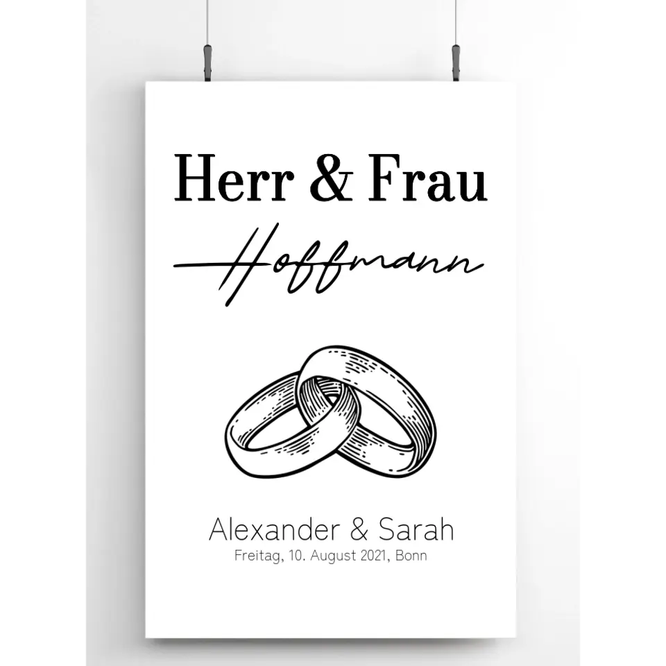 Herr & Frau Poster - für die Hochzeit
