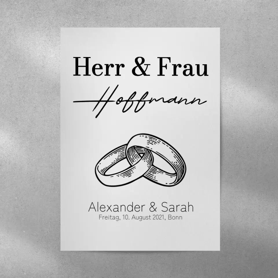 Herr & Frau Poster - für die Hochzeit