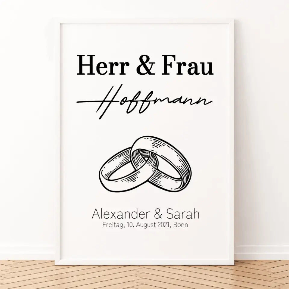 Herr & Frau Poster - für die Hochzeit
