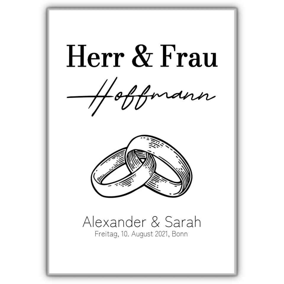 Herr & Frau Poster - für die Hochzeit