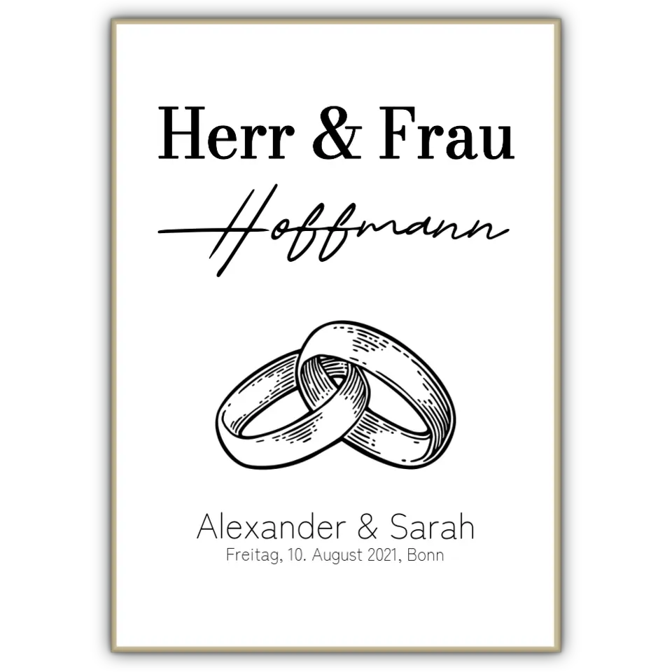 Herr & Frau Poster - für die Hochzeit