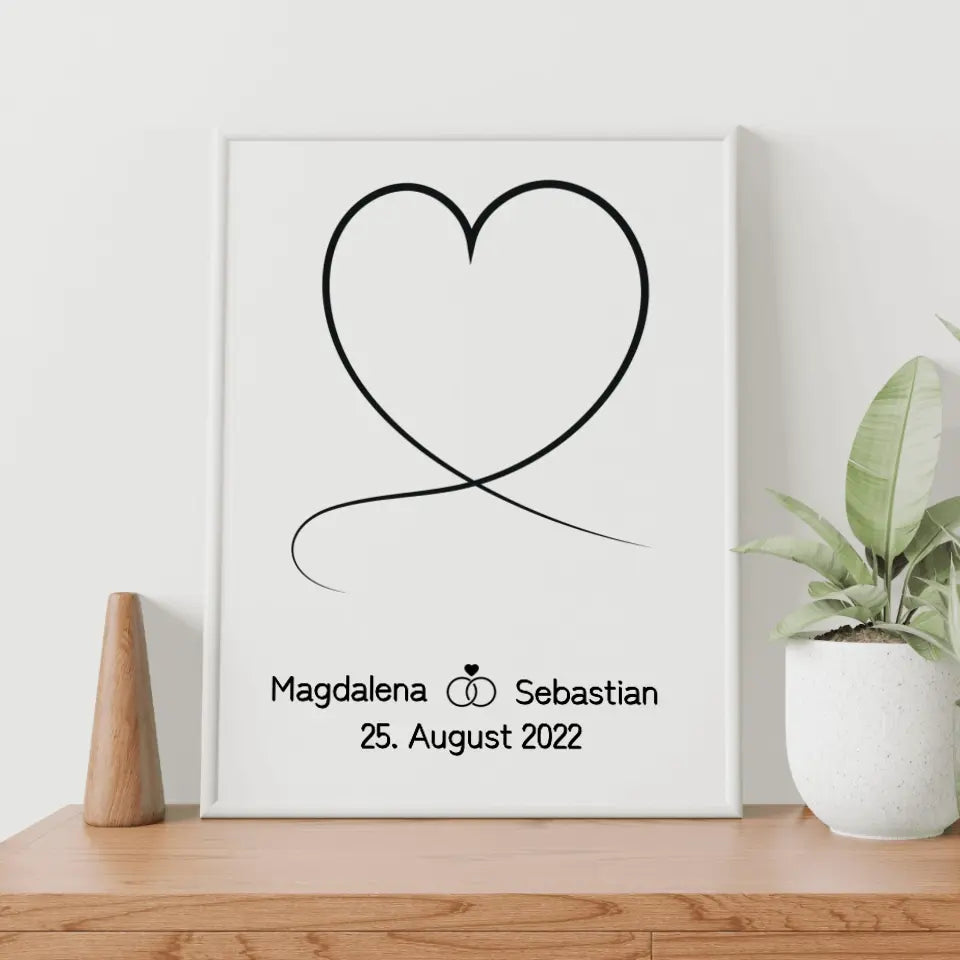 Herz Poster - für die Hochzeit
