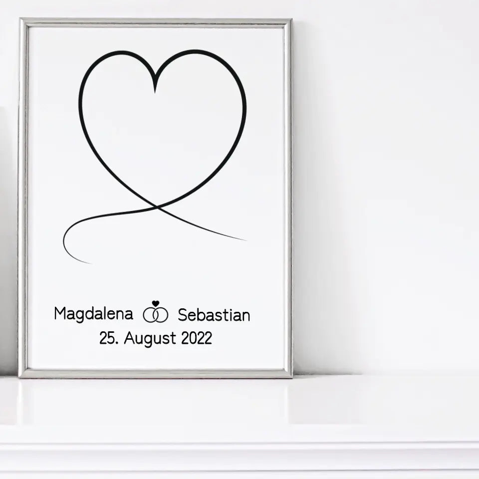 Herz Poster - für die Hochzeit