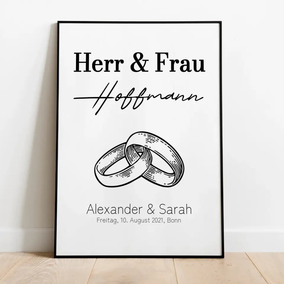 Herr & Frau Poster - für die Hochzeit