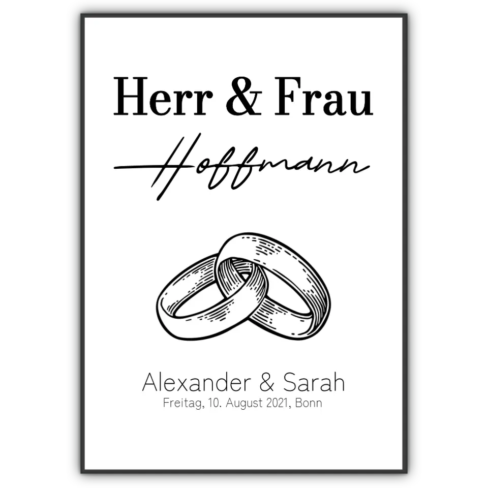 Herr & Frau Poster - für die Hochzeit