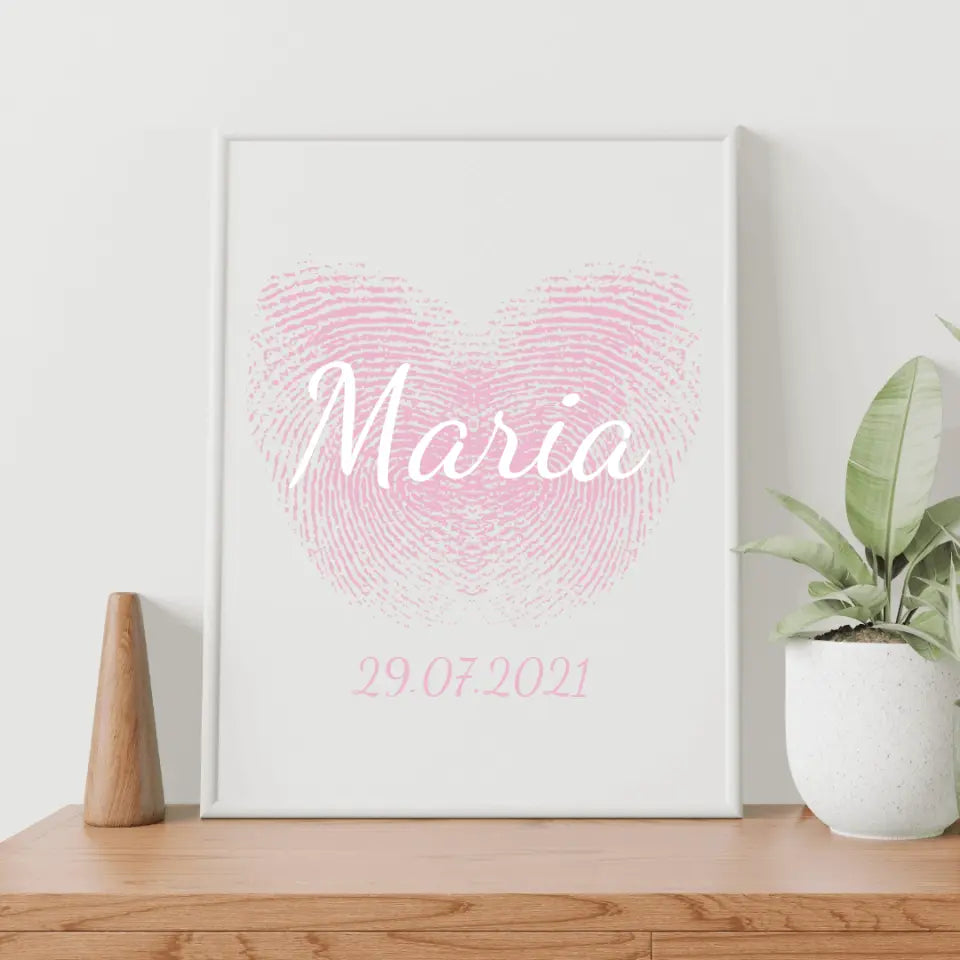 Herz Poster - für die Geburt