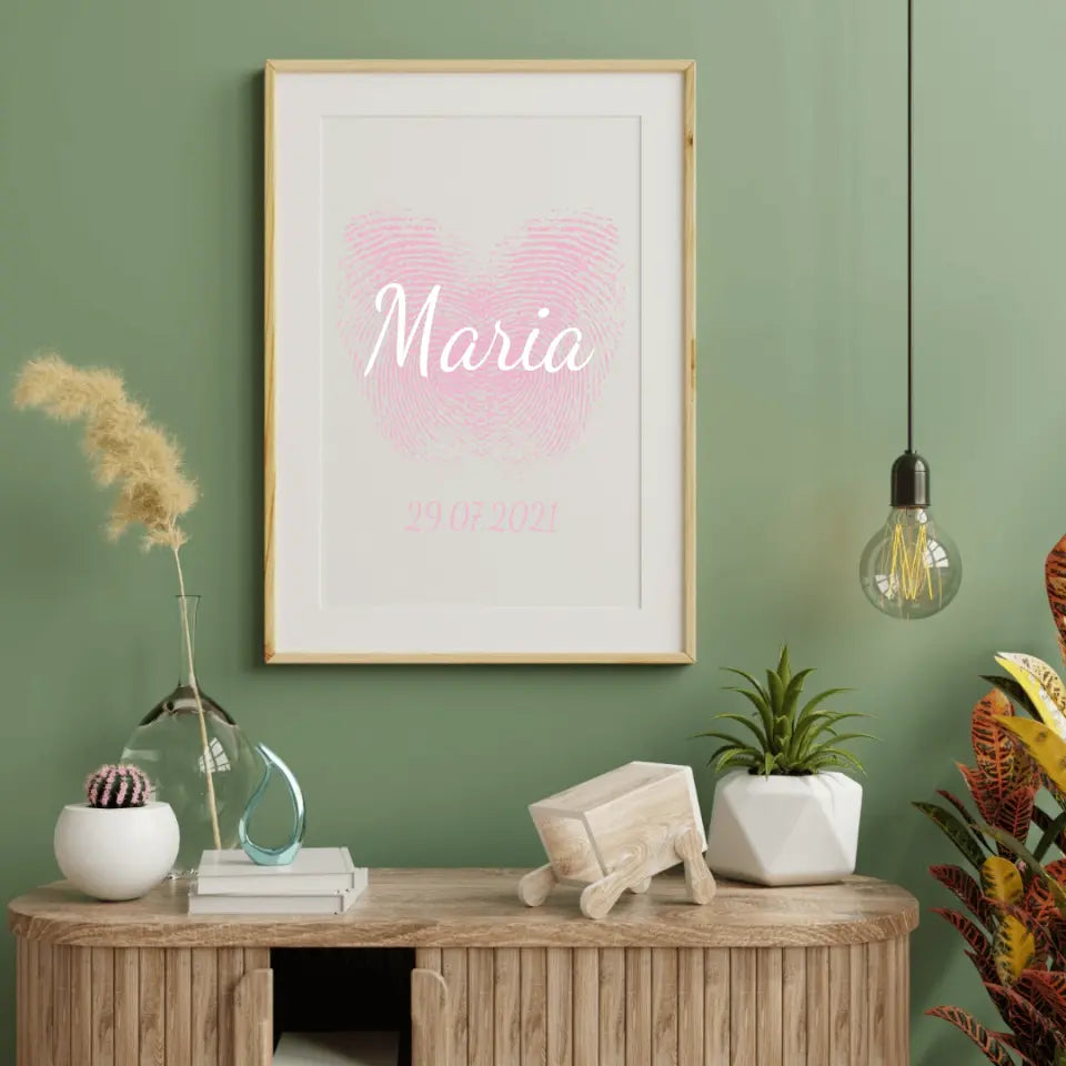 Herz Poster - für die Geburt