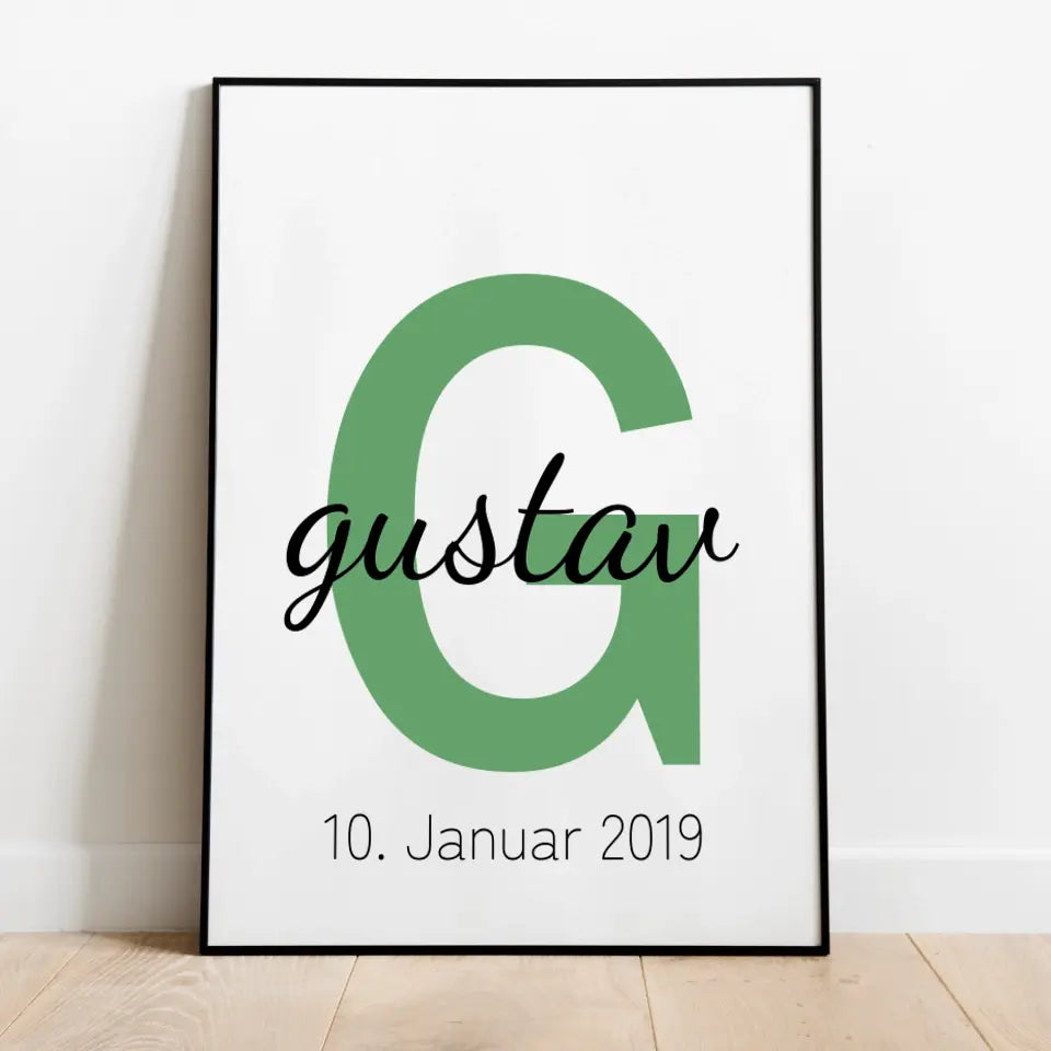 Buchstabe und Name Poster - für die Geburt