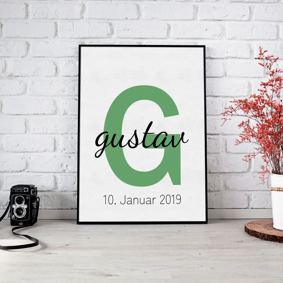 Buchstabe und Name Poster - für die Geburt