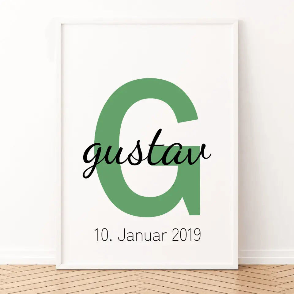Buchstabe und Name Poster - für die Geburt