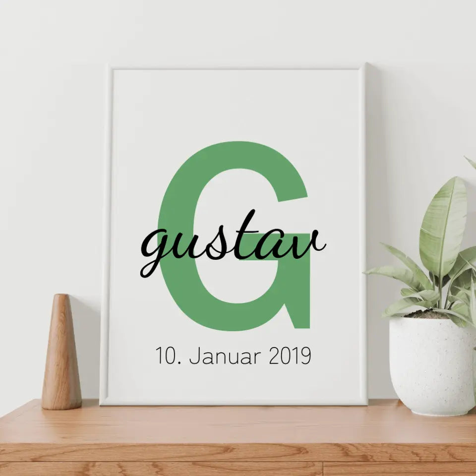 Buchstabe und Name Poster - für die Geburt