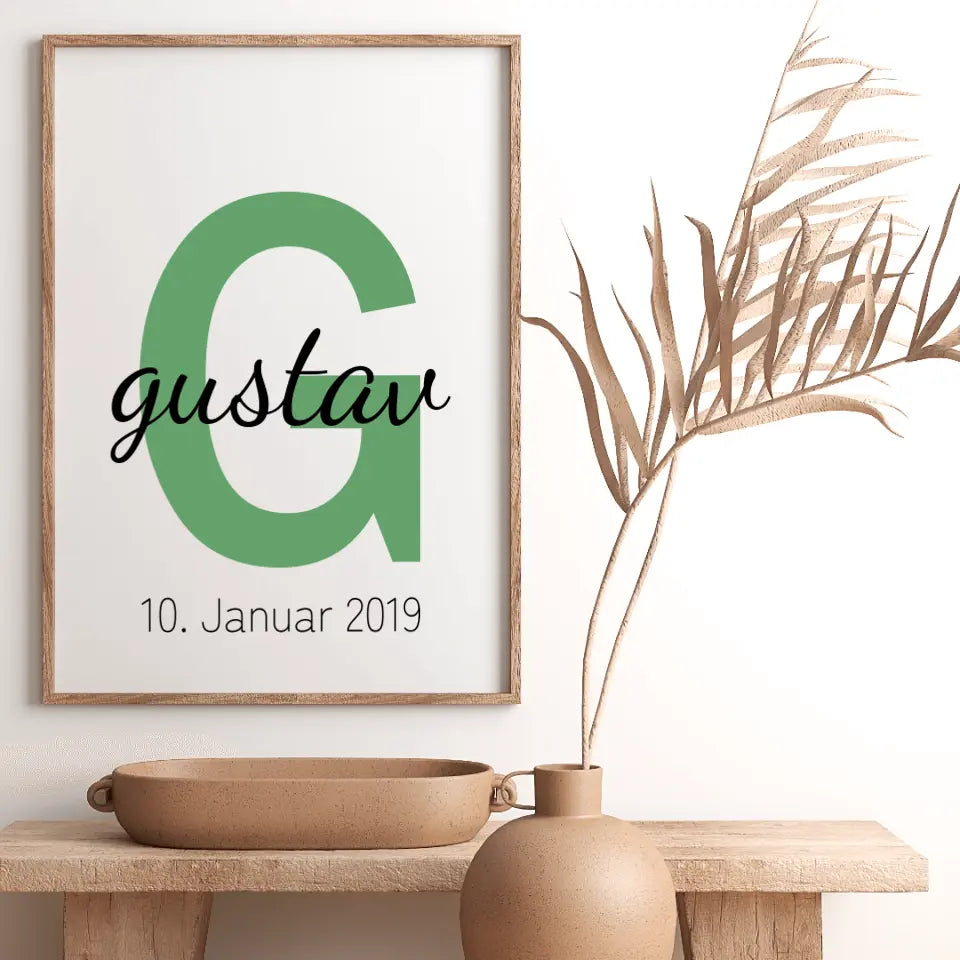 Buchstabe und Name Poster - für die Geburt