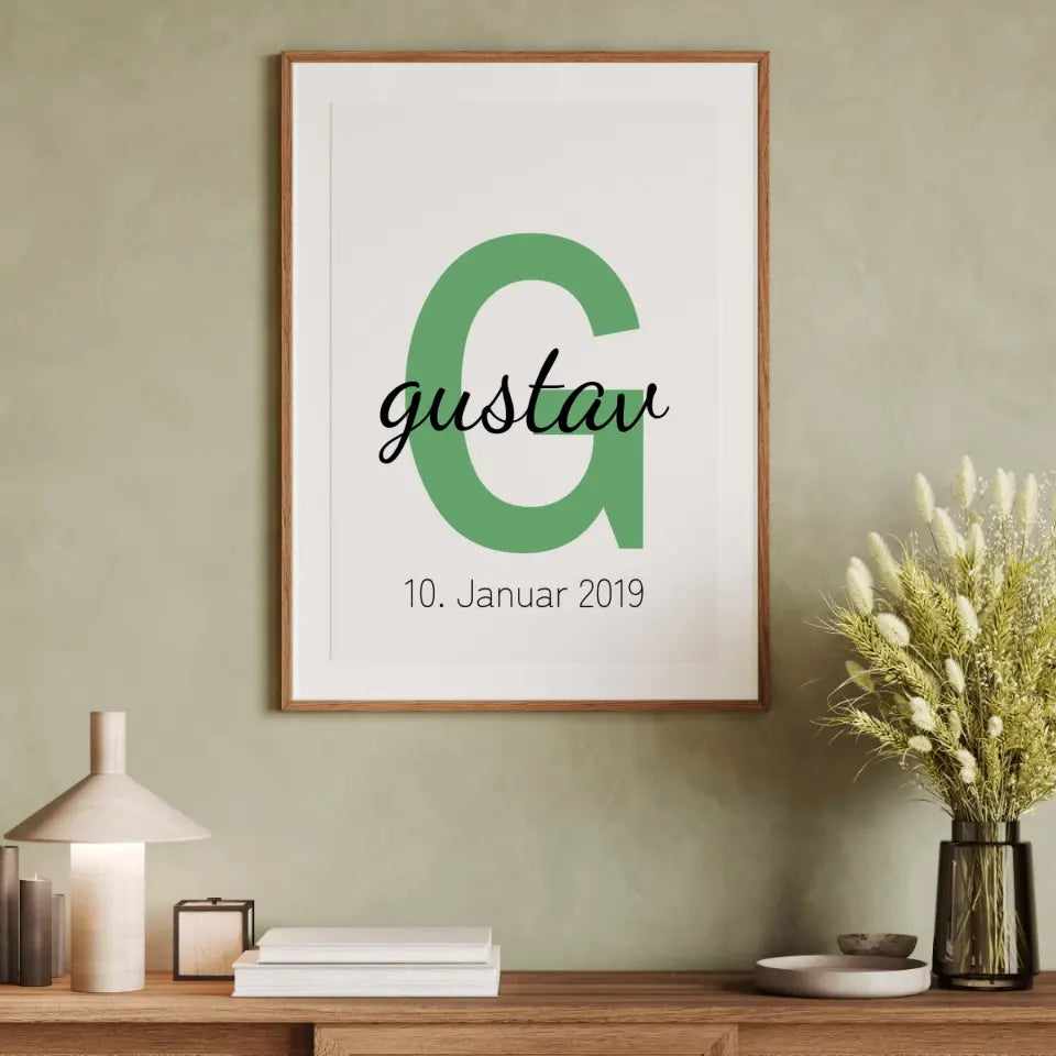 Buchstabe und Name Poster - für die Geburt