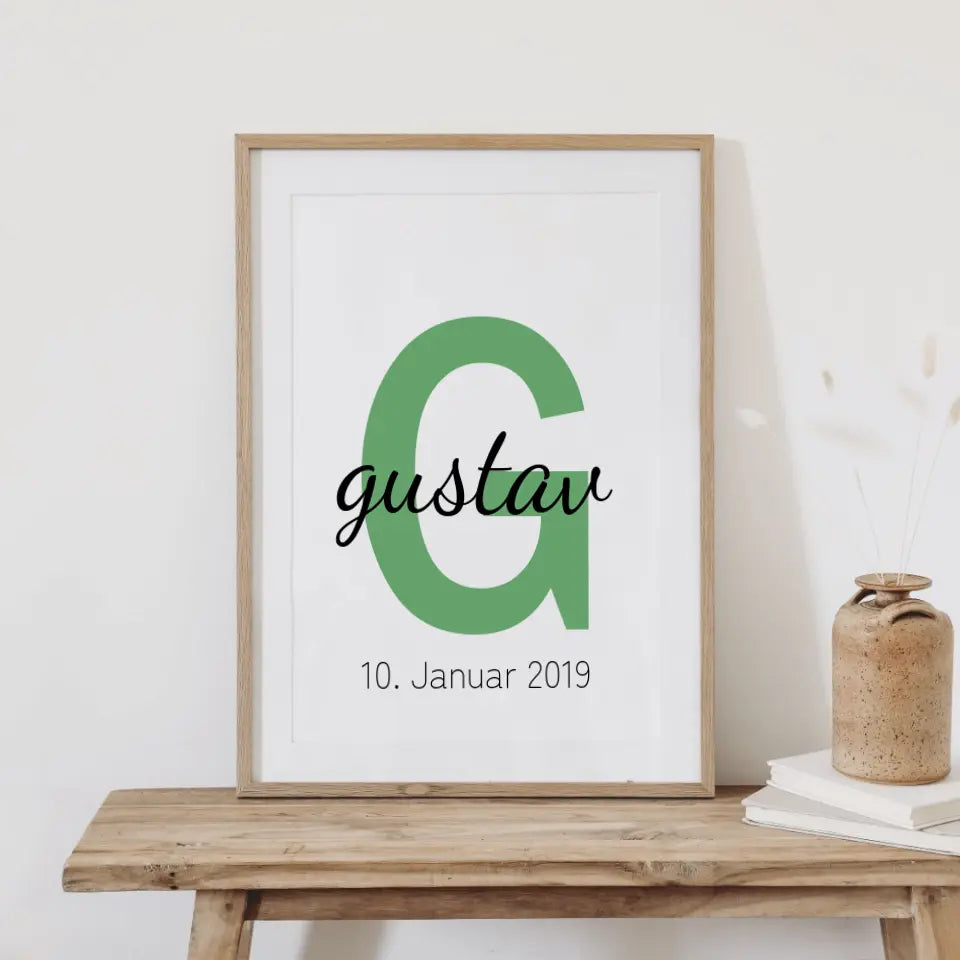 Buchstabe und Name Poster - für die Geburt