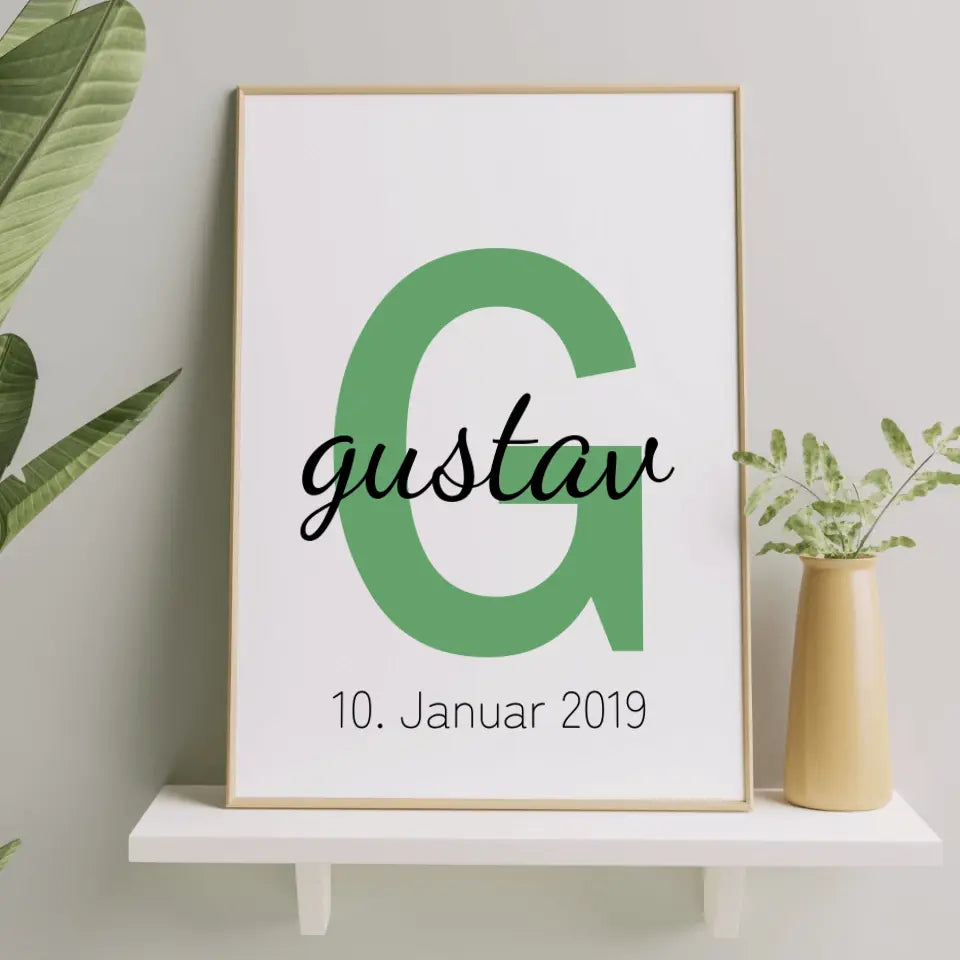 Buchstabe und Name Poster - für die Geburt