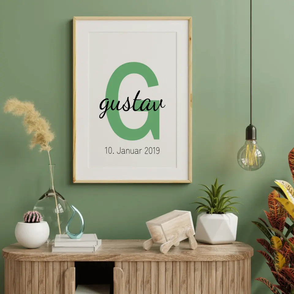 Buchstabe und Name Poster - für die Geburt
