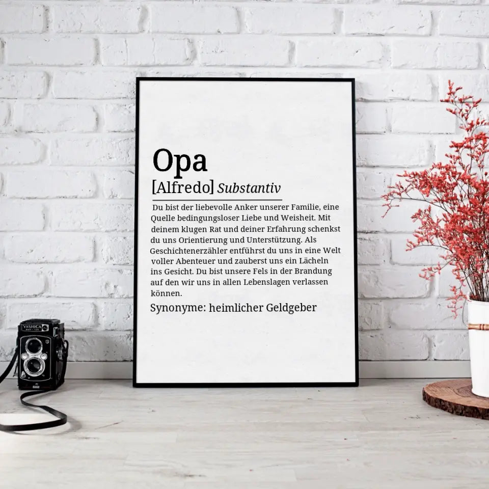 Definition Poster Opa - für die Familie