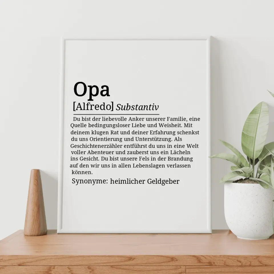 Definition Poster Opa - für die Familie