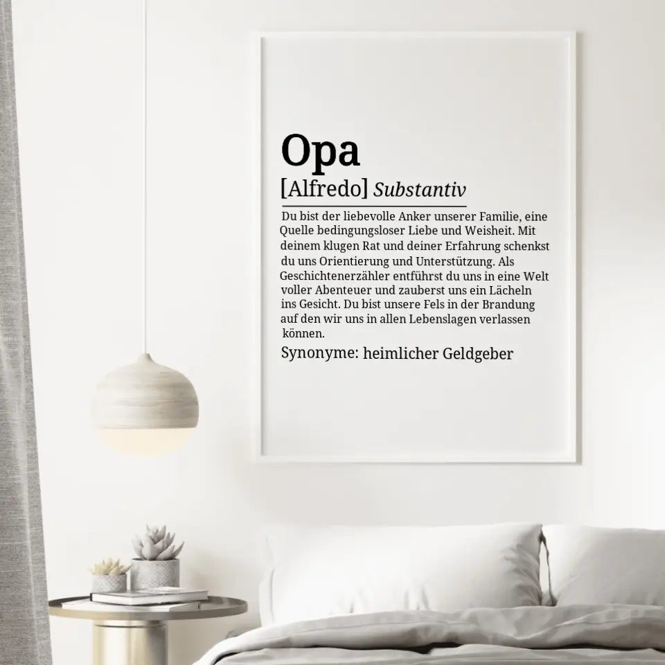 Definition Poster Opa - für die Familie