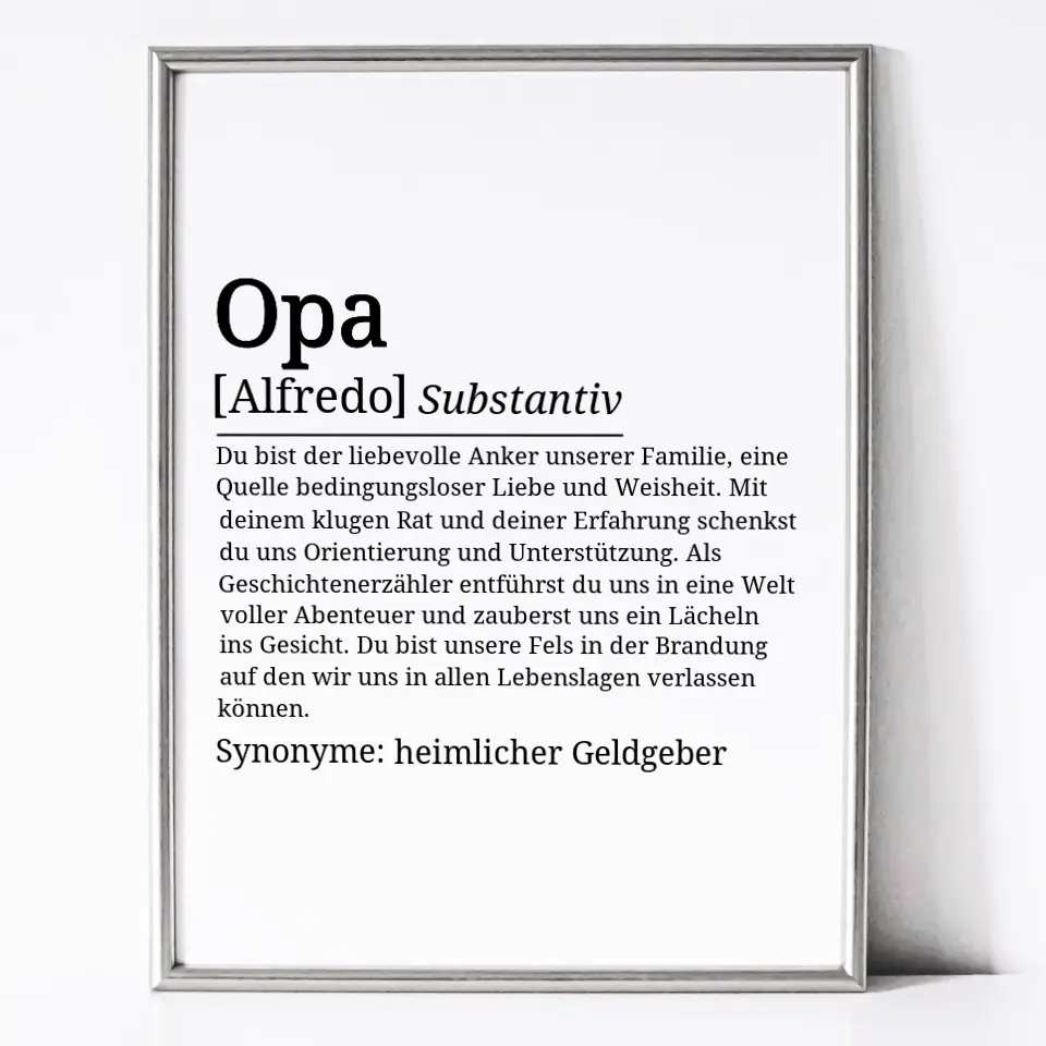 Definition Poster Opa - für die Familie