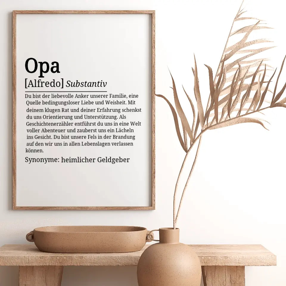 Definition Poster Opa - für die Familie