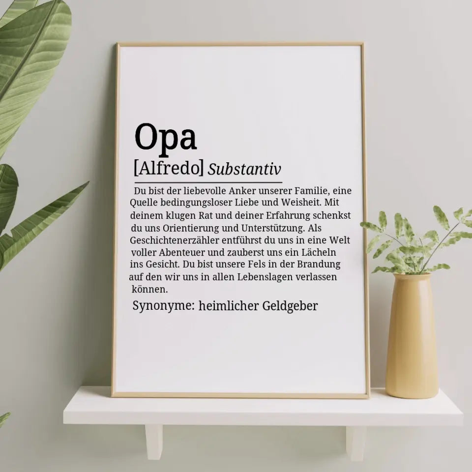 Definition Poster Opa - für die Familie