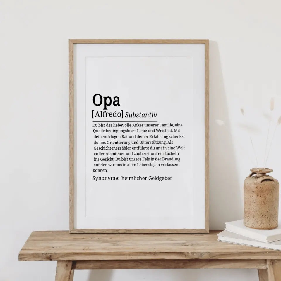 Definition Poster Opa - für die Familie