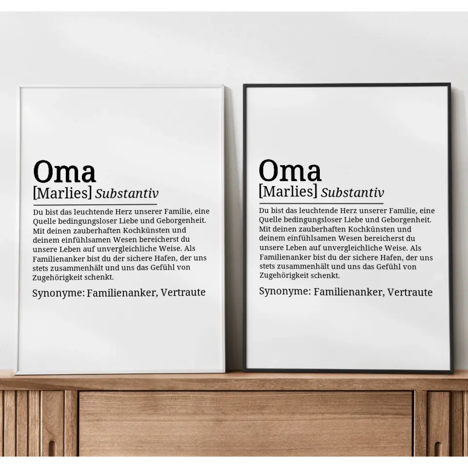 Definition Poster Oma - für die Familie