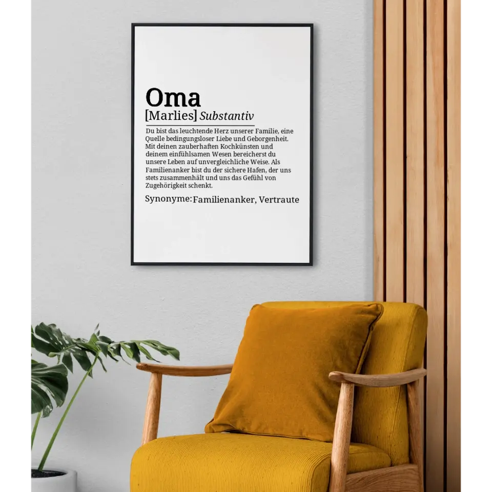 Definition Poster Oma - für die Familie