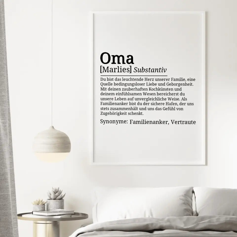 Definition Poster Oma - für die Familie