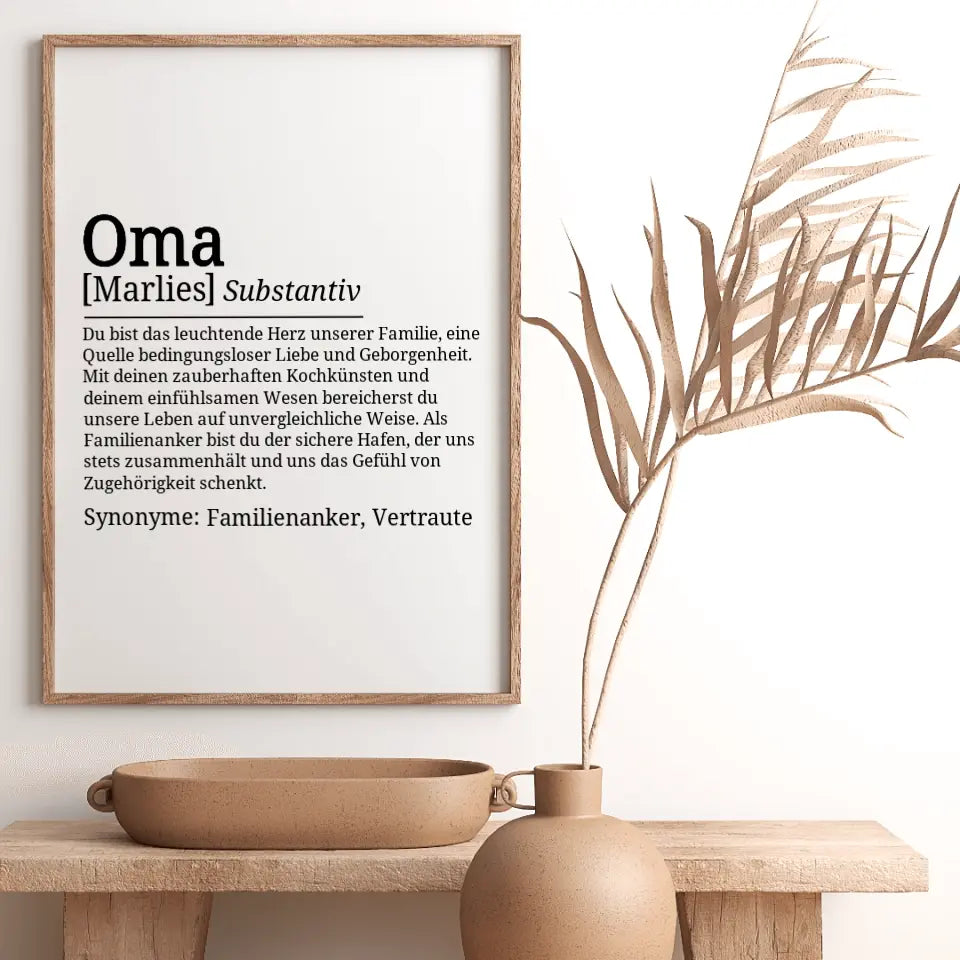 Definition Poster Oma - für die Familie