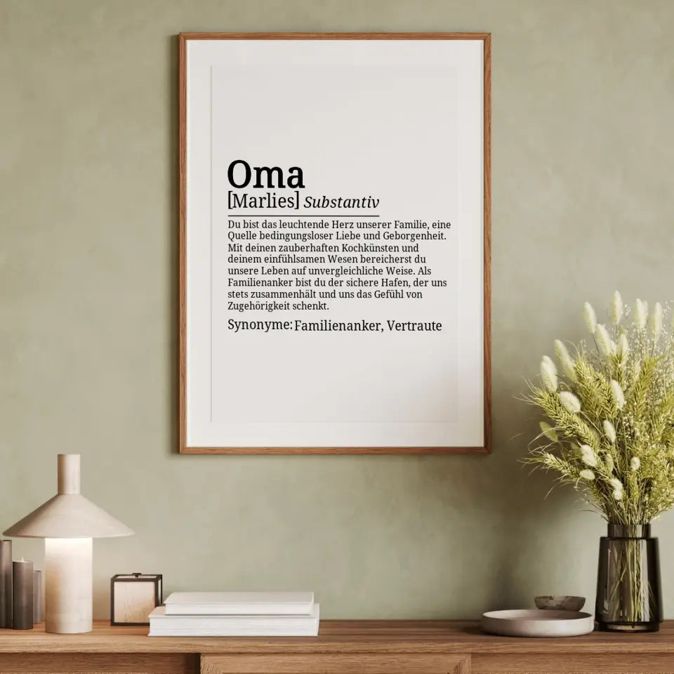 Definition Poster Oma - für die Familie