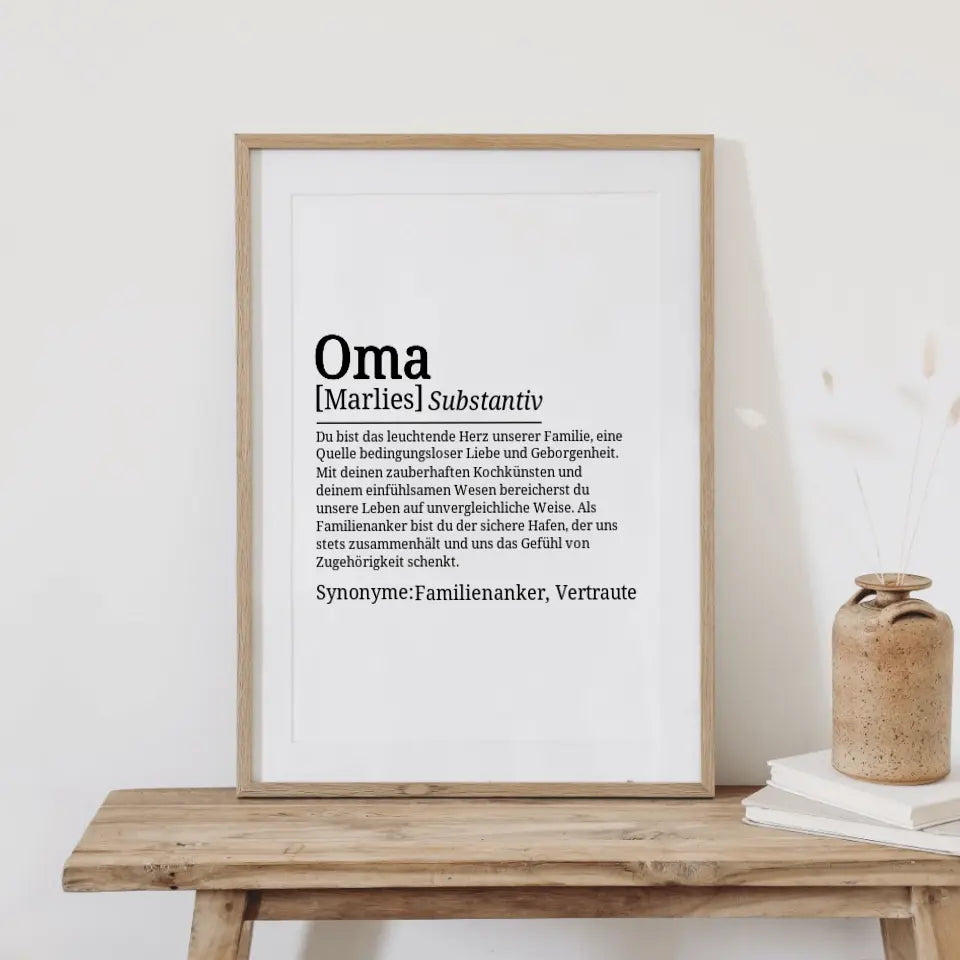 Definition Poster Oma - für die Familie