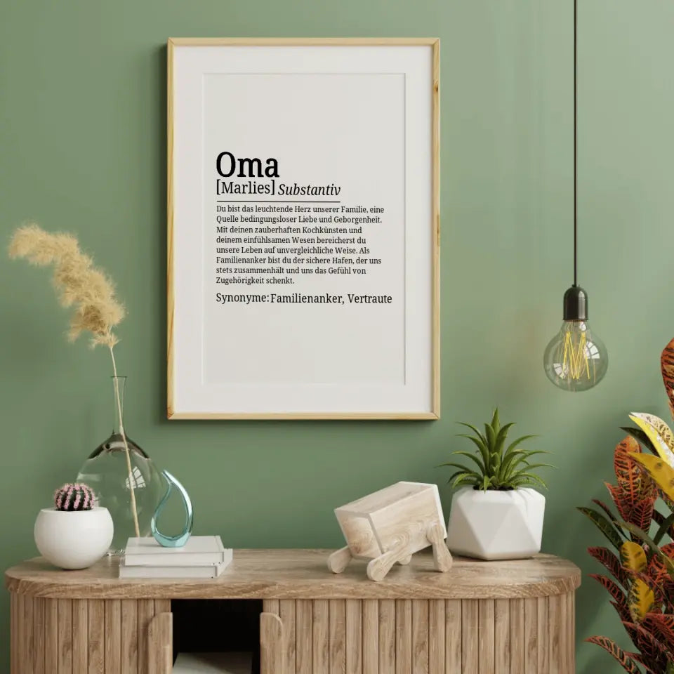 Definition Poster Oma - für die Familie